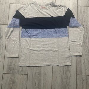 Boys Long Sleeve, Cat & Jack Gray Shirt with Blue Stripes